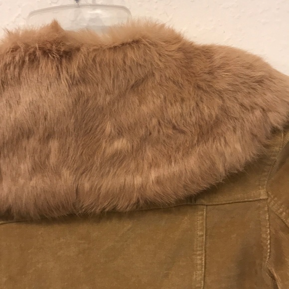 SHERI BODELL rabbit fur corduroy jacket coat Sm - Picture 8 of 8